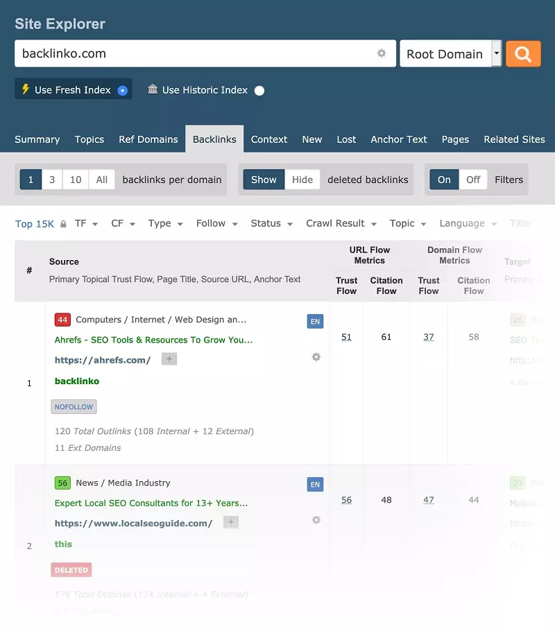 Majestic SEO là một công cụ phân tích hồ sơ Backlink của một trang Web Majestic SEO là một công cụ phân tích hồ sơ Backlink của một trang Web