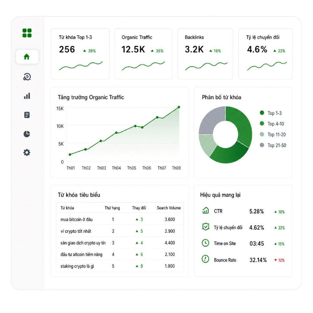 Dashboard dự án seo của Guugoseo