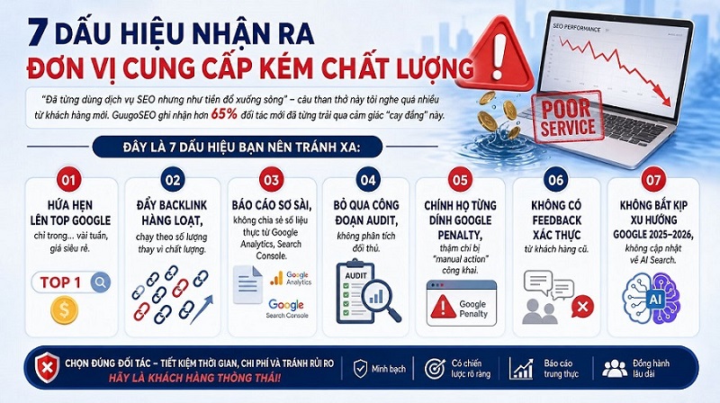 7 Dấu Hiệu Nhận Ra Đơn Vị SEO Kém Chất Lượng
