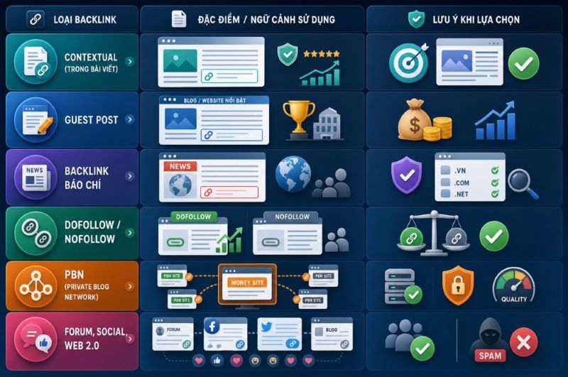 Dịch Vụ Backlink 32 Các loại backlink phổ biến trên thị trường hiện nay