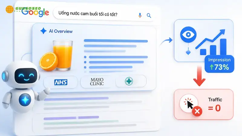 Zero-Click Search là gì? Hướng dẫn tối ưu chiến lược SEO đột phá 2026 2 AI Overviews – “Blog giải quyết vấn đề ngay trên Google”