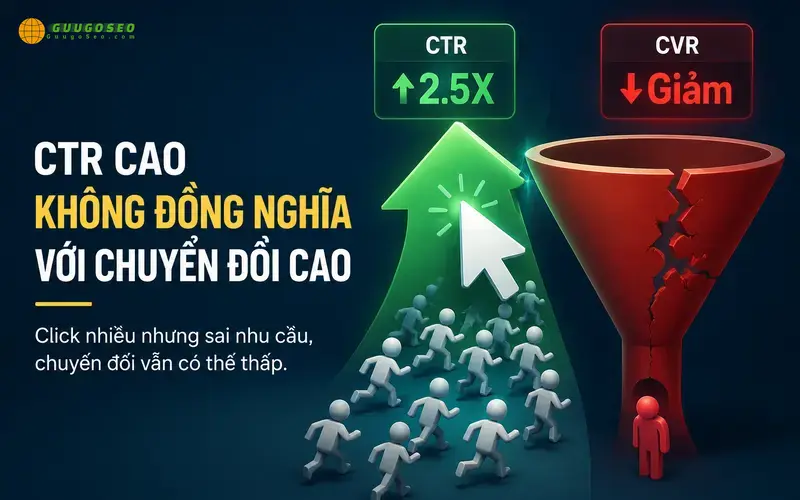 CTR và Tỷ lệ chuyển đổi (CVR) có luôn tỷ lệ thuận không?