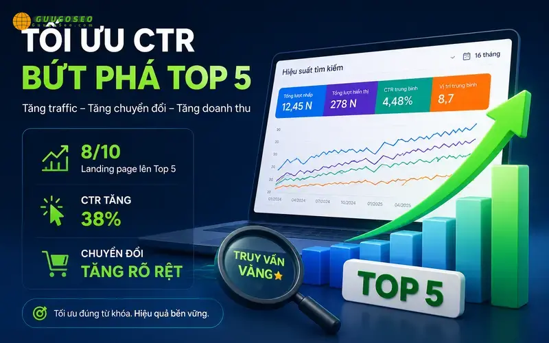 Hiệu suất tìm kiếm: Phân tích từ khóa, vị trí, tỷ lệ click (CTR) Hiệu suất tìm kiếm: Phân tích từ khóa, vị trí, tỷ lệ click (CTR)